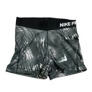 Nike Pro Women's 3" Athletic Shorts Black Gray Pattern Compression Spandex S